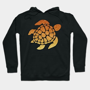 Orange Ombre Faux Glitter Turtle Hoodie